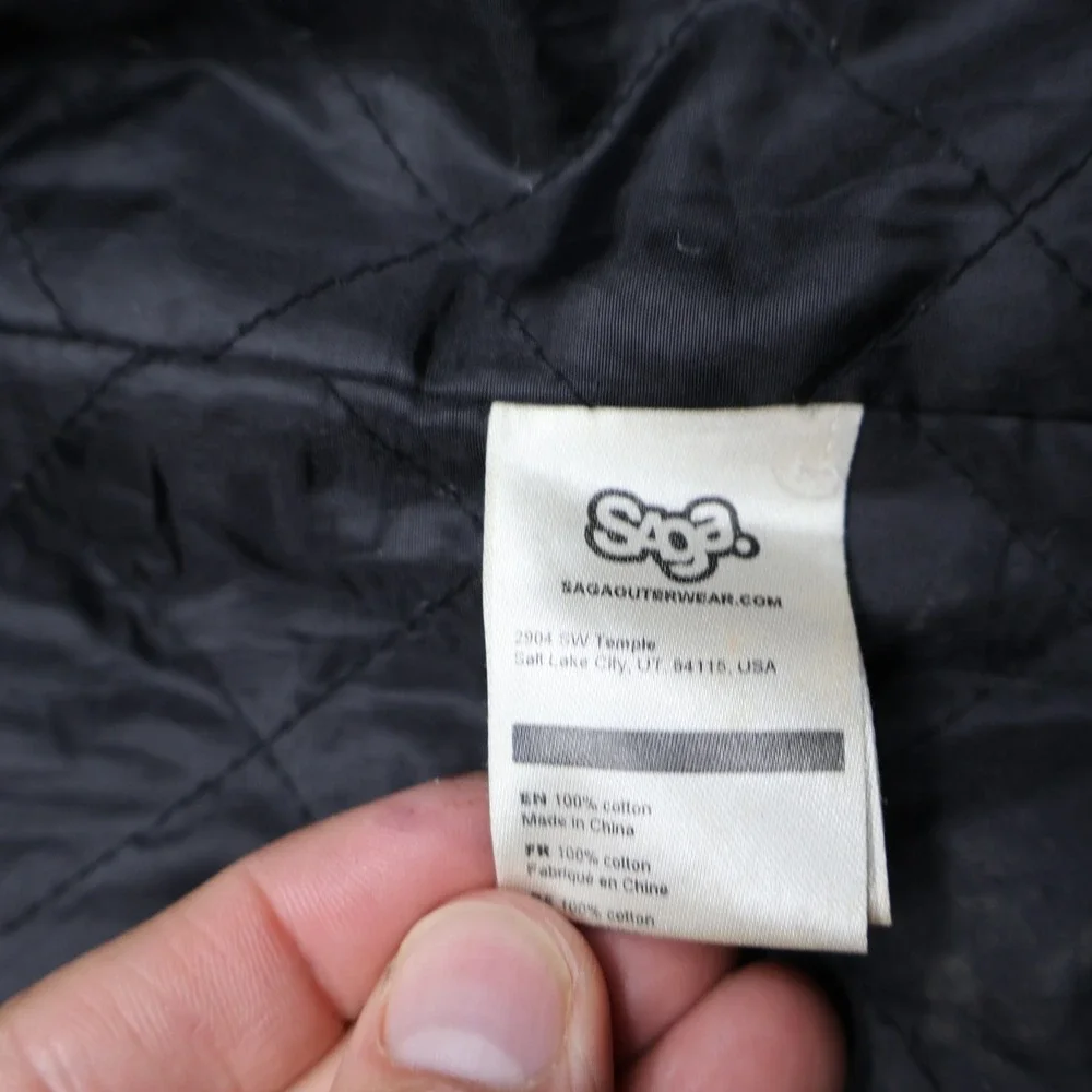 Saga Outerwear Shirt Jacket Mens Medium Camo Woodland Canvas Quilt Lined Utility